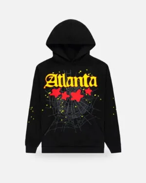 Spider Atlanta Star Print Hoodie Black, view 2