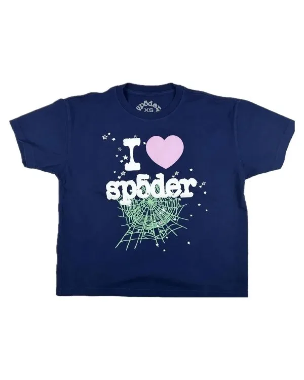 Spider t-shirts in cyan, white, brown and black