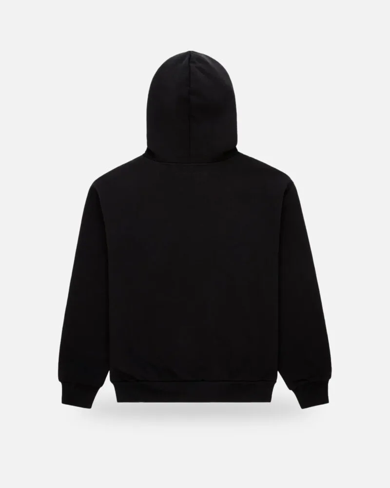 Spider Flame Web Graphic Black Hoodie Orange