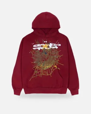 Spider Logo Hoodie Maroon