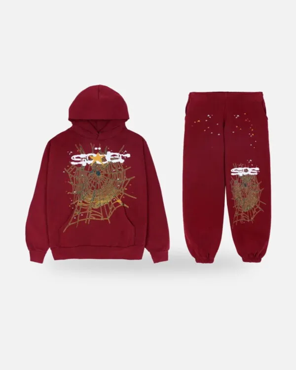 Spider Logo Tracksuit Maroon, view 3