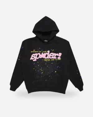 Spider PNK Hoodie Black, front view