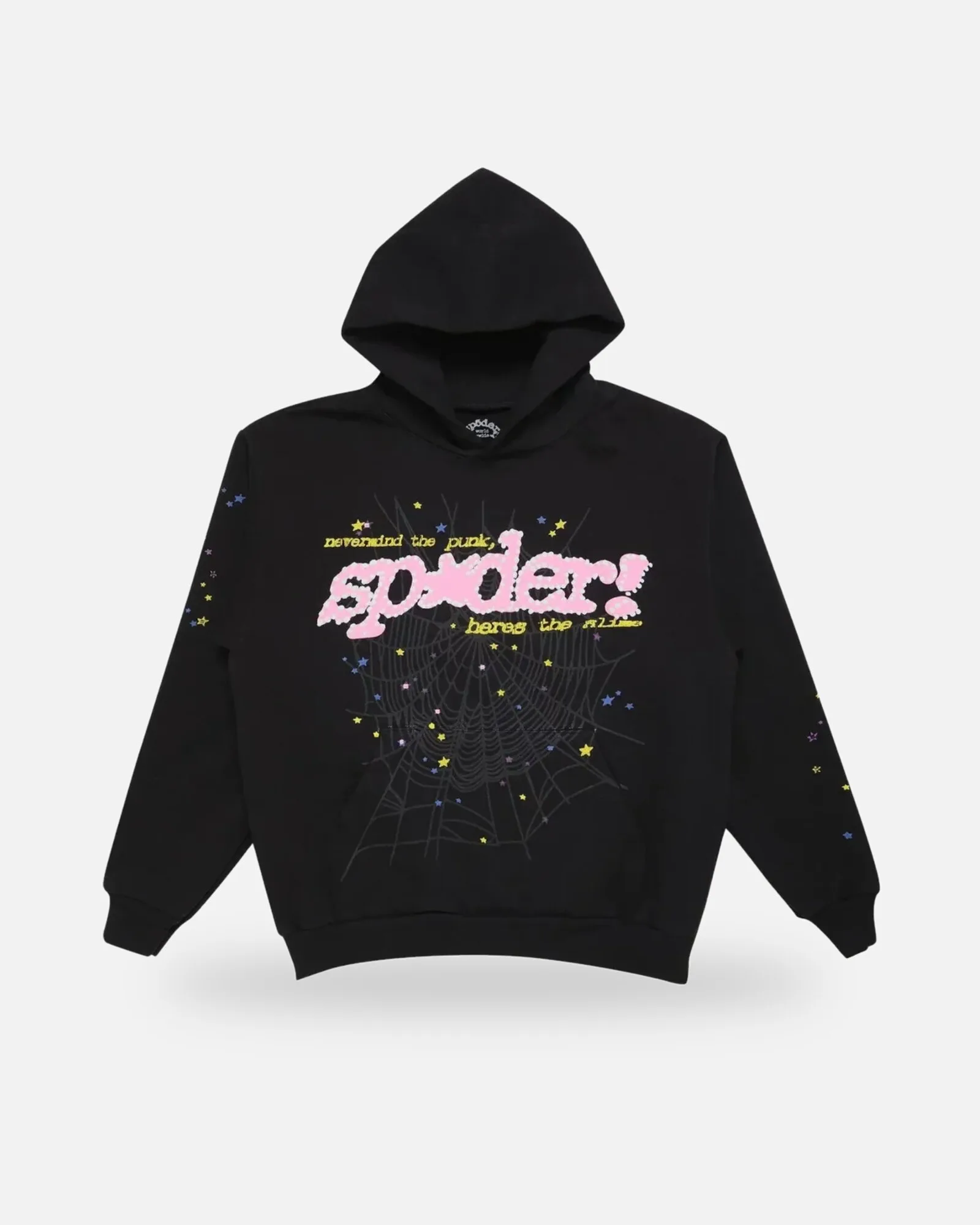 Spider PNK Hoodie Black (framed) Spider PNK Hoodie Black, front view