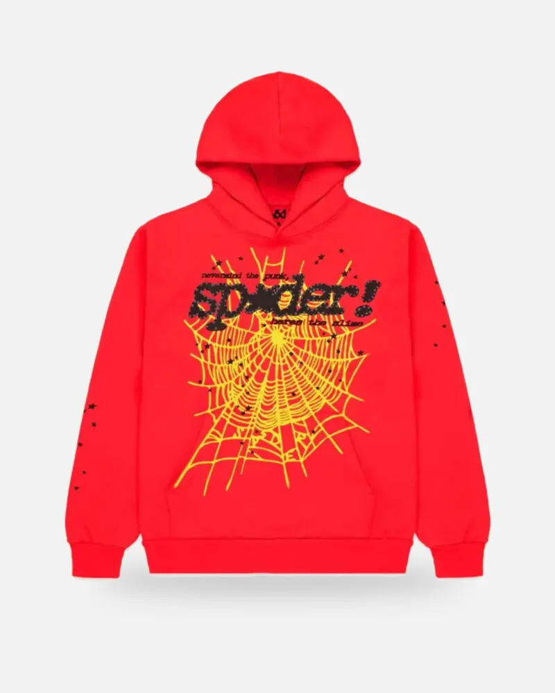 Spider PNK V2 Hoodie Red, front view