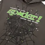 Spider Punk V2 Hoodie Slate Gray, front view