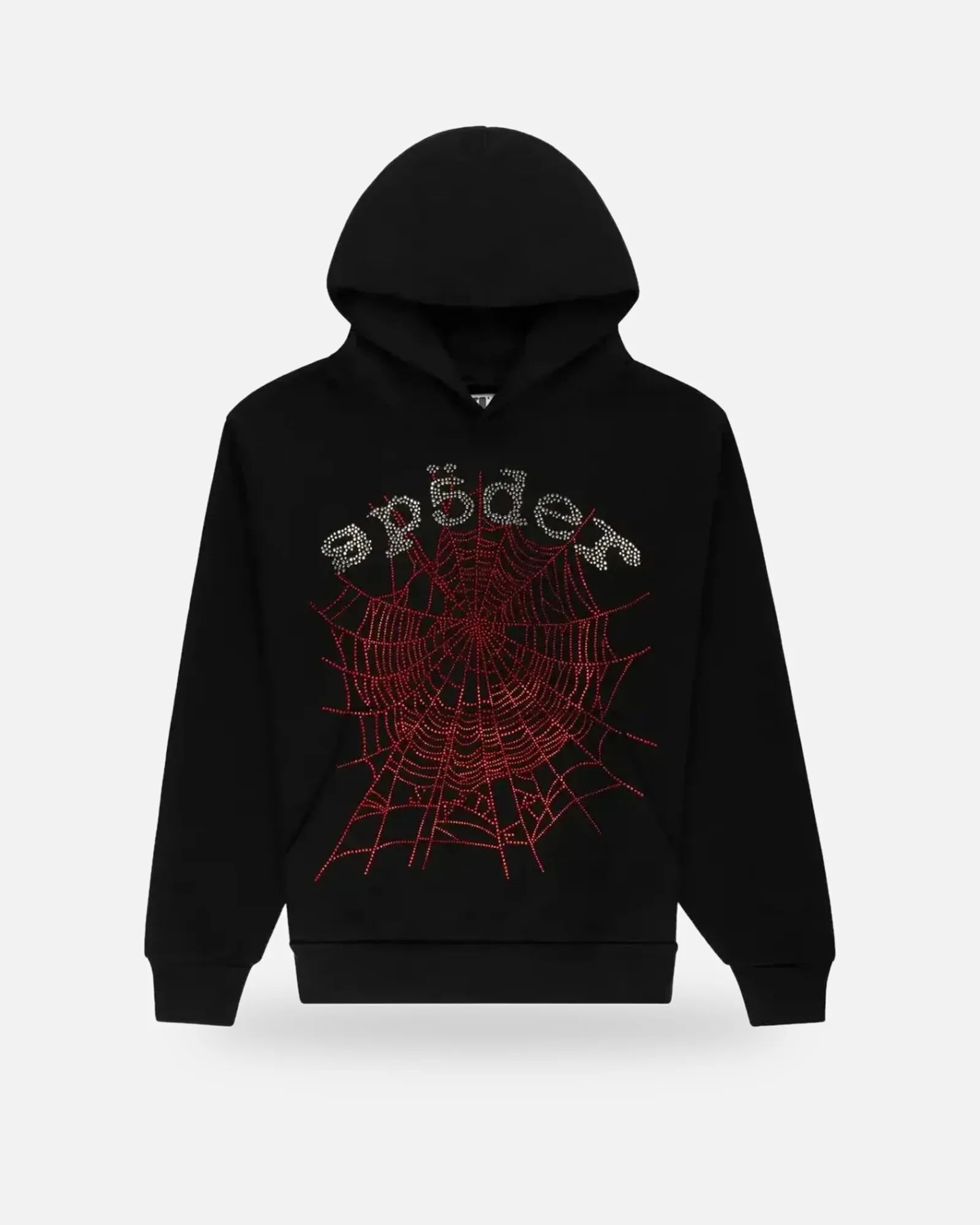 Spider Rhinestone OG Web V2 Hoodie Black (framed) Spider Rhinestone OG Web V2 Hoodie Black, front view