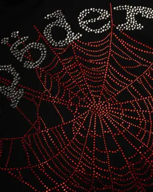Spider Rhinestone Og Web V2 Hoodie Black, view 2