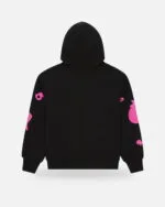 Spider Star Graphic Pink Hoodie Black