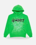 Spider Web Graphic Hoodie Green, view 2