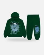 Spider Web Tracksuit Hunter Green, view 3