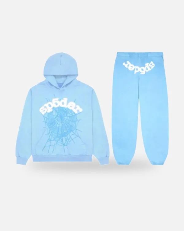 Spider Web Tracksuit Sky Blue, view 3