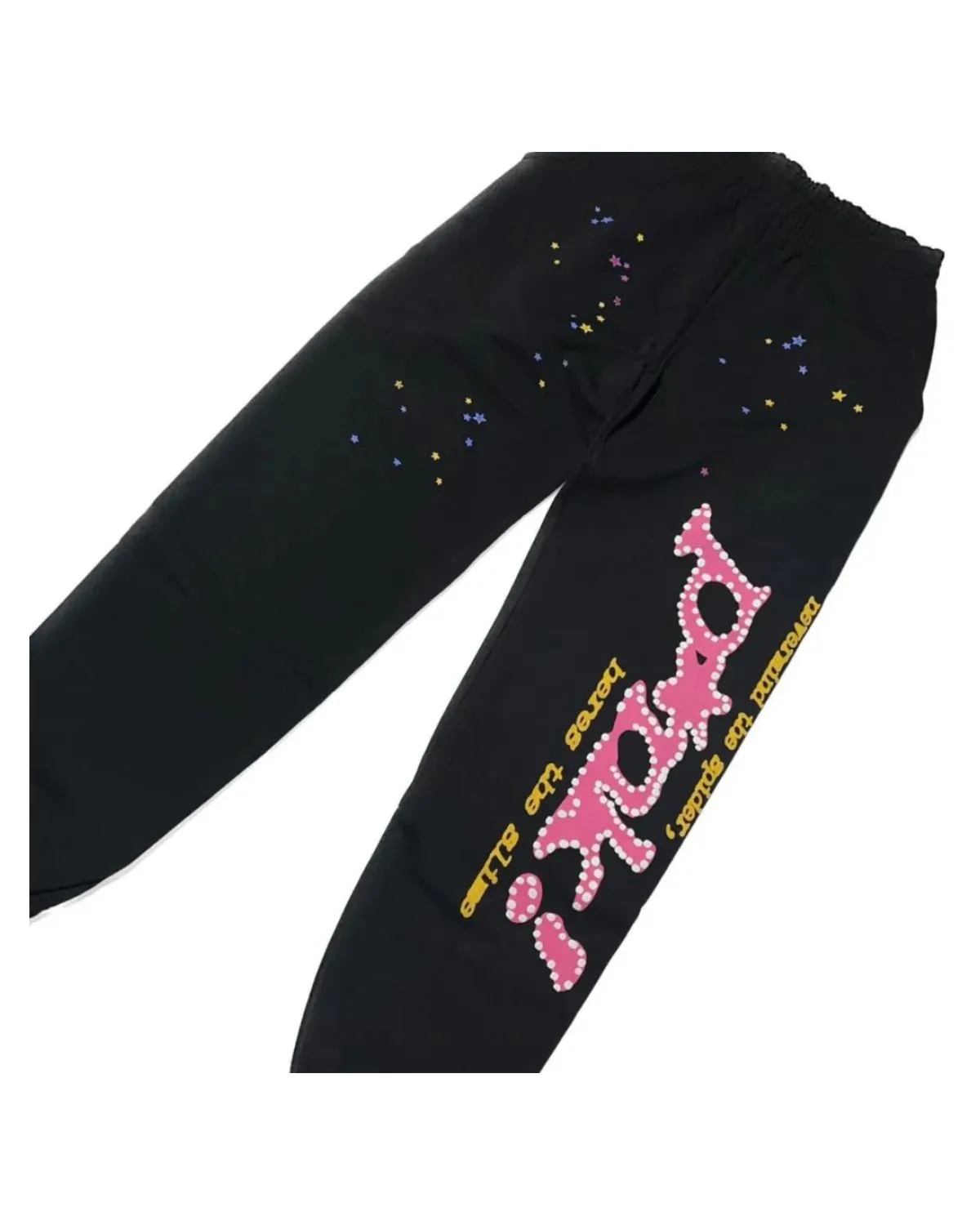 Spider Ponk Sweatpants in black with pink web print